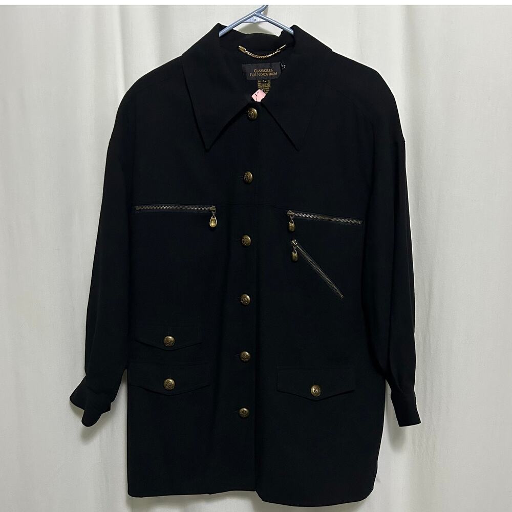 Vintage Classiques for Nordstrom 100% Wool Lightweight Jacket‎ Lined Size Large